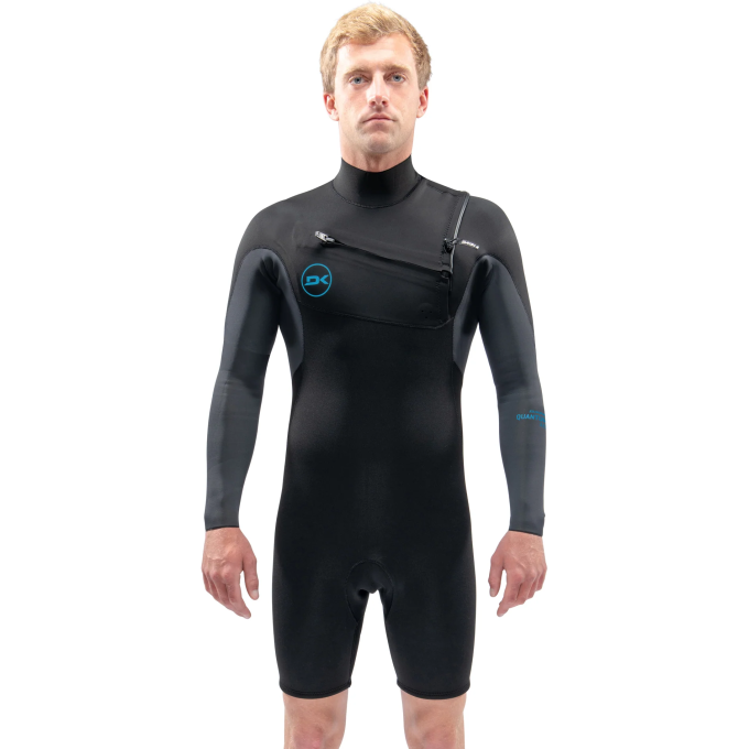 Гидрокостюм DAKINE MEN'S QUANTUM CHEST ZIP LONG SLEEVED SHORTY 2/2mm F/L Black/Grey, размер MT DK22M22QLSZFL (0604565594266)